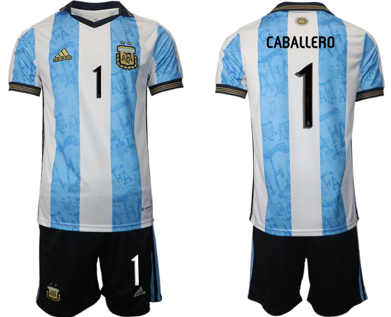 Men 2022 World Cup National Team Argentina home blue 1 Soccer Jersey